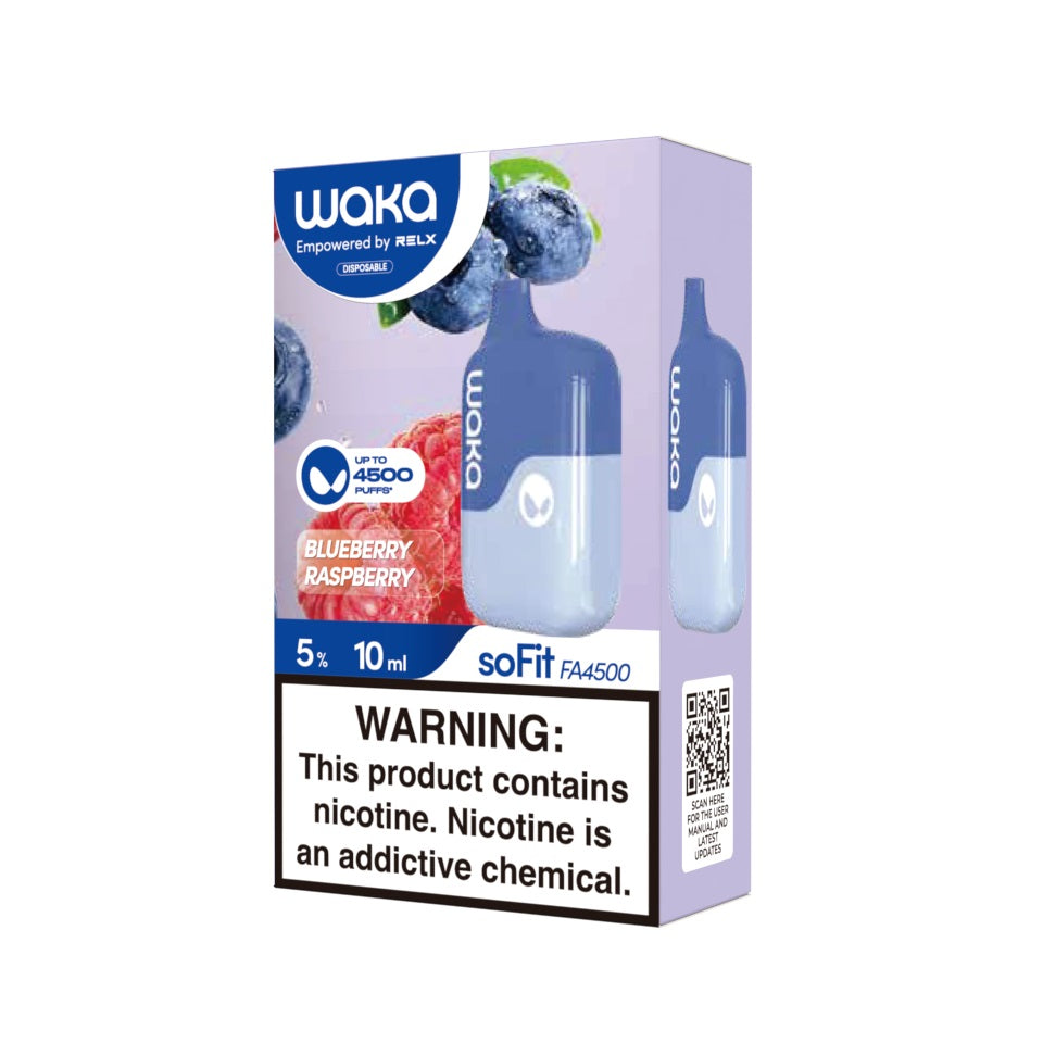 Waka SoFit FA4500 Disposable Vape Blueberry Raspberry 5